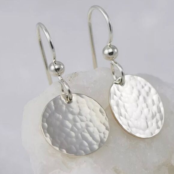 Tiny Circle Dangle Earrings - Picture 1 of 4